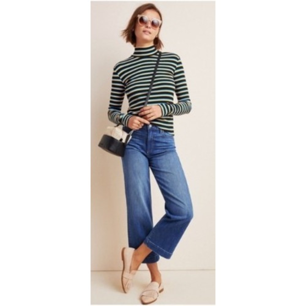 PAIGE Nellie High Rise Culotte Jeans‎ 25 Hayden Blue Patch Pocket Wide Leg